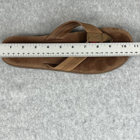 Womens Rainbow Sandals Premier Mocha Brown Leather thong flip flops 10 11 - Picture 8 of 8